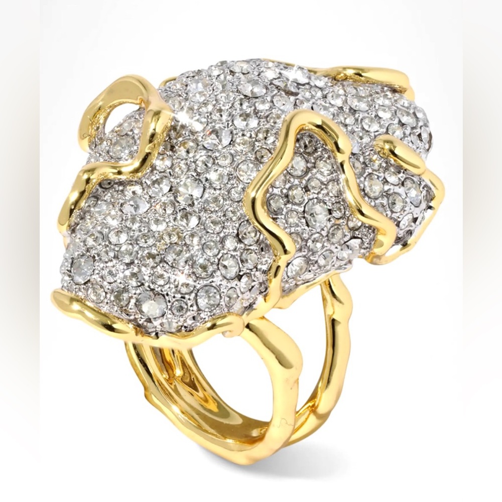 Alexis Bittar Solanales Pebble Goldtone Crystal Ring